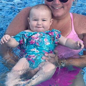 Ruffle butts floral swim